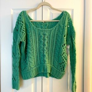 Free People Slouchy Teal Sweater
